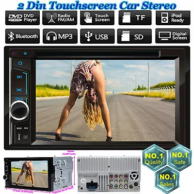 $85.90 • Buy Car Audio Double Din 6.2 Touchscreen Dvd Cd Player Bluetooth & Remote Controller