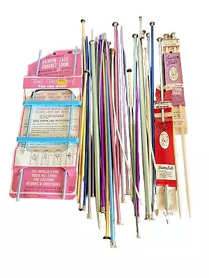 Knitting Needles Crochet Hooks Lot Vintage Susan Bates Others Various Sizes • $15