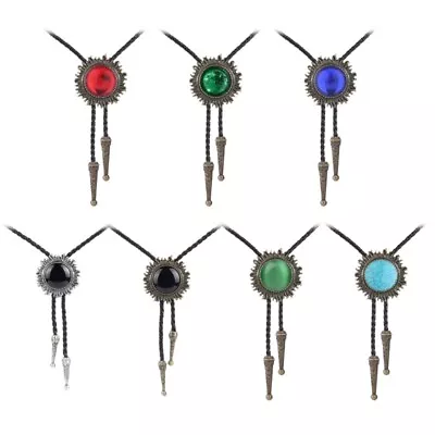 Bolo Tie For Men Teens Cowboy Western Cowgirl Alloy Sweater Shirt Decors Necktie • £8.02