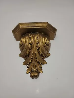 Vintage Acanthus Leaf Wall Sconce ShelveShelf  Gold Corbel Regency. 517 • $18.91