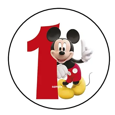 30 Mickey Mouse First 1st Birthday Stickers Envelope Seals Labels 1.5  Custom • $2.64