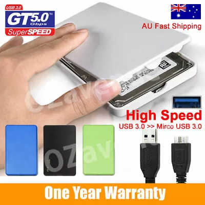 $9.15 • Buy USB 3.0 External 2.5  SATA SSD HDD Hard Disc Drive Enclosure Case Black White
