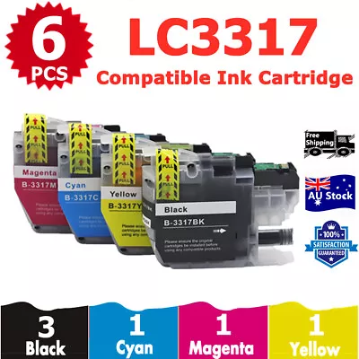 6X LC3317 LC-3317 Ink Cartridge For Brother MFC J5730dw J6730dw J6930dw LC3319 • $31.50