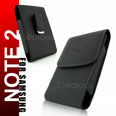 Samsung Galaxy Note II 2 N7100 Vertical Leather Holster Pouch Case Belt Clip • $7.99