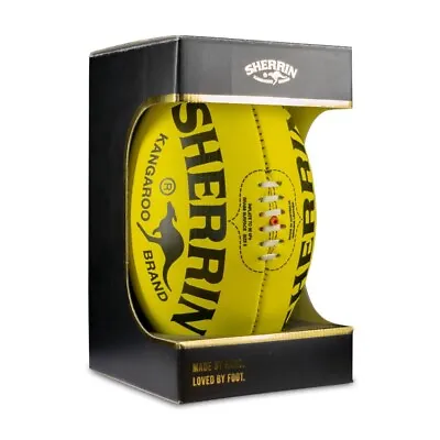 Genuine Sherrin Kangaroo Brand KB Elite Game Ball - Yellow - Size 5 - New In Box • $174.95