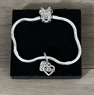 9.25 Sterling Silver Snake Pandora Minnie Mouse Disney Bracelet Size 6-7 In • $35