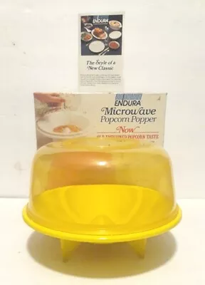 Vintage Yellow Endura Microwave Popcorn Popper W/ Yellow Serving Bowl Model 1400 • $24.99