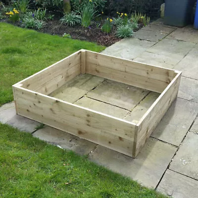 £197 • Buy Wooden Garden Raised Grow Beds - FSC Timber-Treated-Various Sizes-Planter Trough