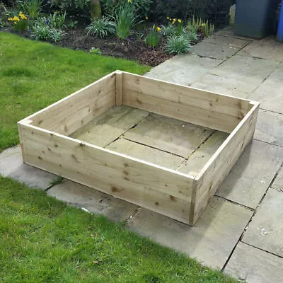 Wooden Garden Raised Grow Beds - FSC Timber-Treated-Various Sizes-Planter Trough • £156