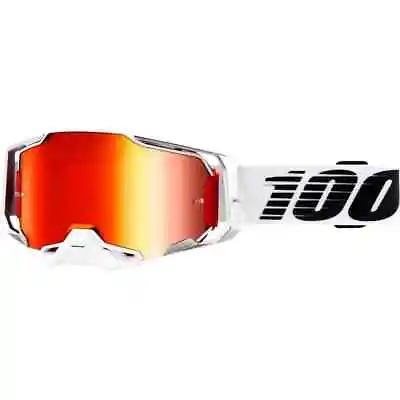 100% Armega Mens Lightsaber Red Mirror Lens Dirt Bike Off Road Motocross Goggles • $83.98
