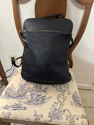 L.CREDI Convertible Backpack Shoulder Bag Handbag/Black Leather  • £28.95
