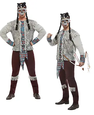 Native Indian Dark Spirit Zulu Warrior Mens Fancy Dress Costume Halloween • £22.99