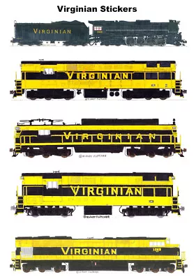 Virginian Locomotives 5 Individual Stickers Andy Fletcher • $9.35