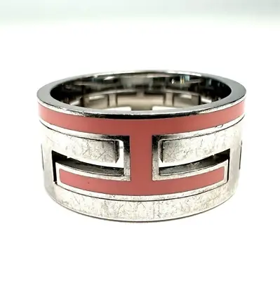 Hermes Move H Ash Ring Silver Pink AG925 #55 US 7-7.5 Size Authentic _0006 • $158