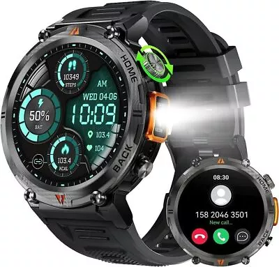 1.45  Smart Watch Outdoor Military Watch Touch With LED Flashlight For Men 2024 • $66.99