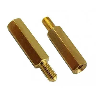 10pcs Hex M4 25mm +6mm  Male Pillar Standoff Hexagonal Brass Spacer Support • £4.99