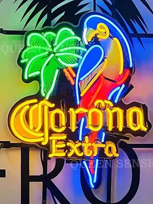 New Corona Extra Parrot Palm Tree 20 X16  Neon Light Lamp Sign HD Vivid Printing • $239.99