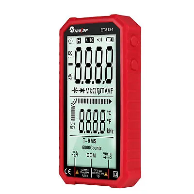 TOOLTOP ET8134 Portable 4.7  LCD Digital Multimeter AC/DC Volt Tester Meter C6D6 • $25.44