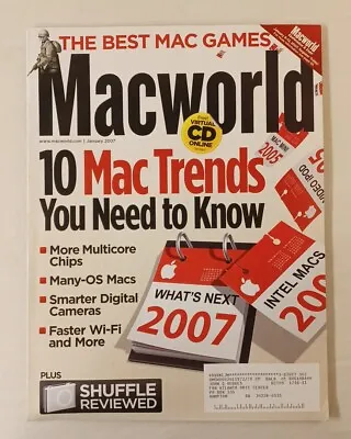 Macworld Magazine January 2007 Best Games 10 Trends Chips Cameras Wi-fi • $12.33