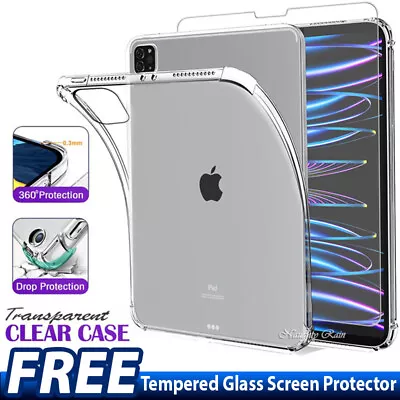 For IPad 10th 9th 7th 6th 5th Gen Air 1 3 4th Pro 11 Clear Case Shockproof Cover • $18.95