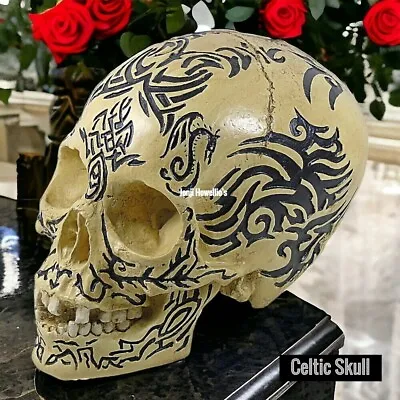 Skull Ornament Celtic Gothic Pagan Wiccan Large Gruesome Home Art Decor • £25.90