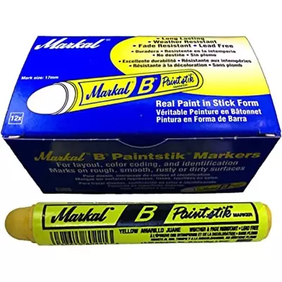 New PACK OF 12 Markal Yellow Paintstik Solid Paint Marker Paint Crayon • $14.95