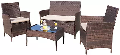 Homall 4-Piece Patio Furniture Set - Clearance Sale For Outdoor/Indoor Use Brown • $188.75