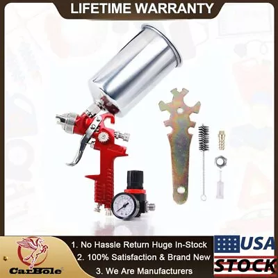 2.5mm HVLP Gravity Feed SPRAY GUN Kit W/Regulator Paint Primer Metal Flake 1L US • $43.86