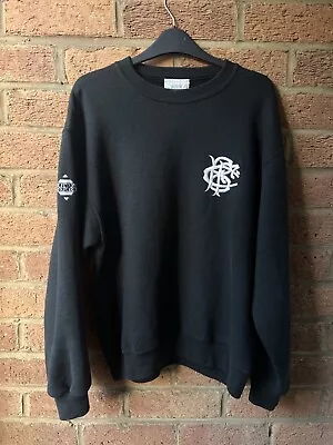 Vintage Cotton Oxford Barbarians Rugby Sweatshirt Shirt Black Medium M 1990’s • £44.99