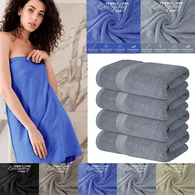 2 Piece Pack Large Bath Sheets 500GSM 100% Egyptian Cotton Towels • £11.99