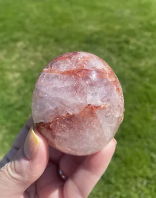 Fire Quartz Palm Stone Pocket Stones Healing Stone 7oz 210g 2.5inches • $19.99