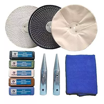 Purui 11pc Aluminium Alloy Brass Steel Bench Grinder Metal Polishing Buffing Kit • $54.69