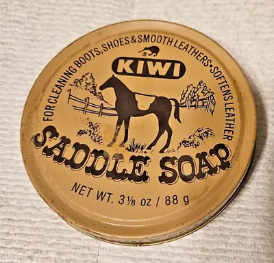 Vintage Kiwi Saddle Soap Tin- Empty Farmhouse Decor Horse • $5