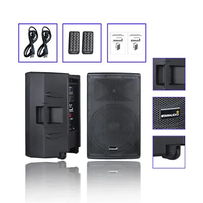 2-Way 15  4000W Powered Speakers System Active USB SD PA Speaker Audio Speaker • $278.14