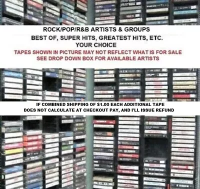 Various Rock/Pop/R&B Music Artist's Best Of/Greatest Hits Cassette Tapes-Choice • $2.99