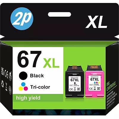 67XL Ink Cartridge For HP 67 XL Deskjet 2755 4155 2720e Envy 6010 6055 6020e • $28.85