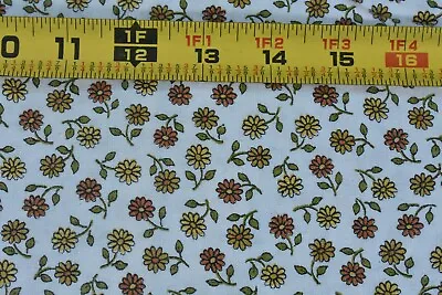 By 1/2 Yd 33  Wide/Vintage 1940’s-60’s Gold Brown Calico On Cream CottonN6374 • $7.75