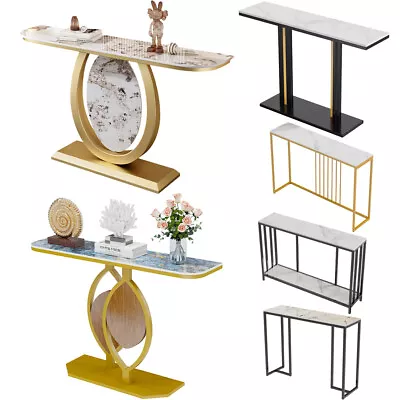 Extra Long Console Table Marble Table Hallway Entrance Storage Rack Gold Black • £159.93