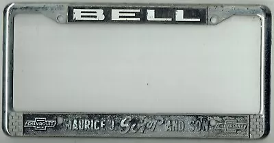 Bell California Maurice Sopp & Son Chevrolet Vintage Dealer License Plate Frame • $98