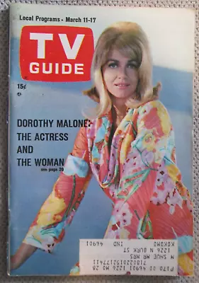 TV GUIDE 1967 March 11 17 Dorothy Malone Television Shows Magazine Vintage (2b) • $14.70