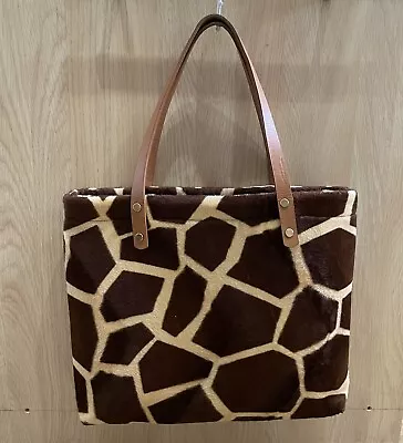 £20 • Buy Handmade Giraffe Print Tote Shopper Bag Tote Bag - Orange And Brown