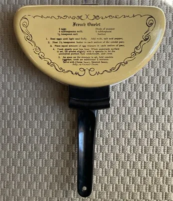 Vintage Mirro Folding Omelet Pan/Maker/Skillet With French And Puffy Egg Recipes • $13