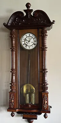 Gustav Becker Weight Driven Vienna Regulator Wall Clock Freiburg Medail D’or • $1190