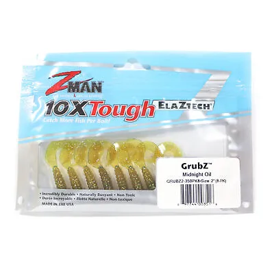 Zman Soft Lure GrubZ 2 Inch 8/Pack Midnight Oil (3516) • $20.90