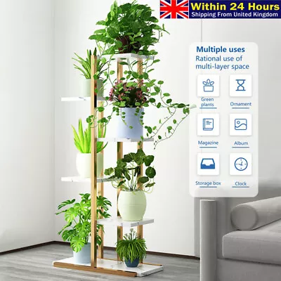 6 Tier Metal Plant Stand Indoor Outdoor Garden Flower Pot Shelf Display Rack • £21.99