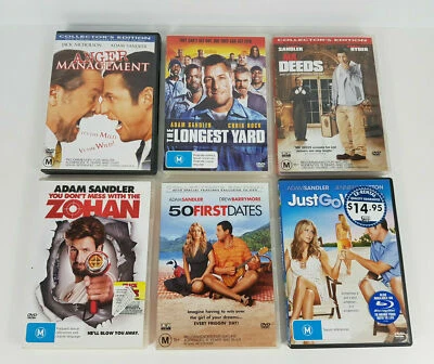 $19.96 • Buy 6 Adam Sandler Movies Longest Yard, Mr Deeds, Anger Management, 50 First Dates