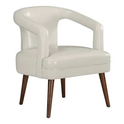 Mason Accent Reception Chair In Cream Faux Leather • $182.99