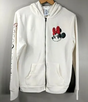 Rare Disney Womens Minnie Mouse Full Zip Up Hoodie Medium • $89.90