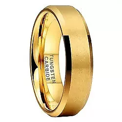 Tungsten Carbide Wedding Ring Band - Gold • $19.99