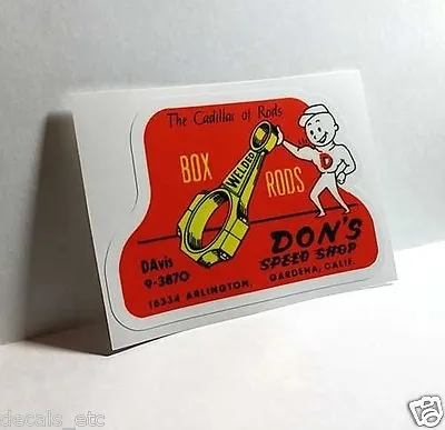 DON'S SPEED SHOP Old 1950's Style Racing DECAL / Vinyl STICKER Hot Rod Rat Rod • $4.69